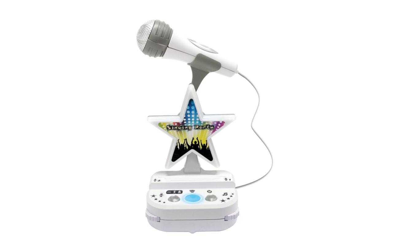 Disco karaoke set met 2 microfoons en discobal