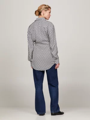 Camisa moderna de corte regular com estampa de vieira
