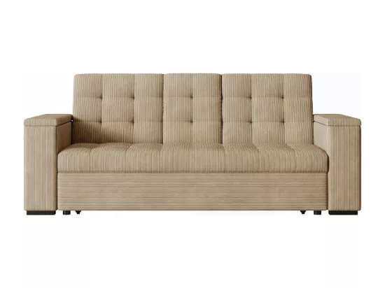 Canapé convertible 3 places modulable en velours côtelé beige NOHO