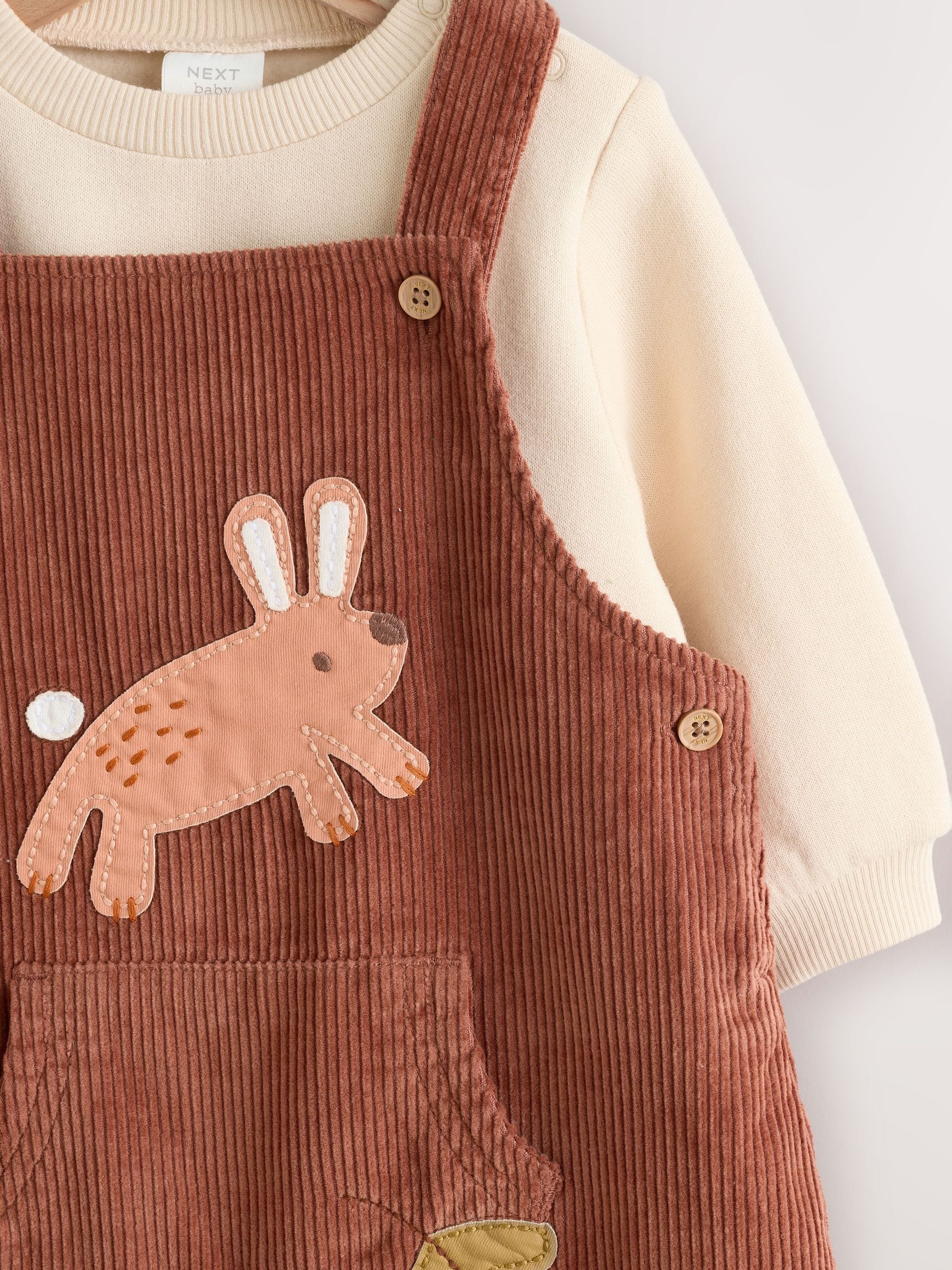 Bruin Woodland - Babyset van tuinbroek en rompertje (0mnd-2jr)