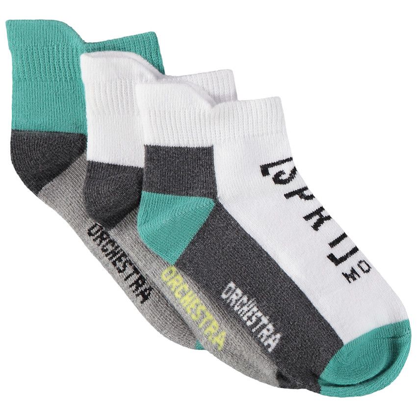 Lot de 3 paires de chaussettes courtes pour garçon - Blanc