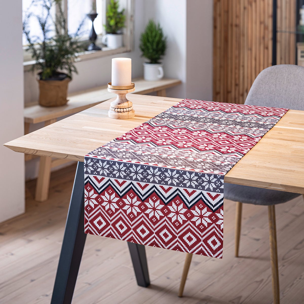 FRANK FLECHTWAREN | Scandinavische tafelloper, 40x140cm, POLYESTER