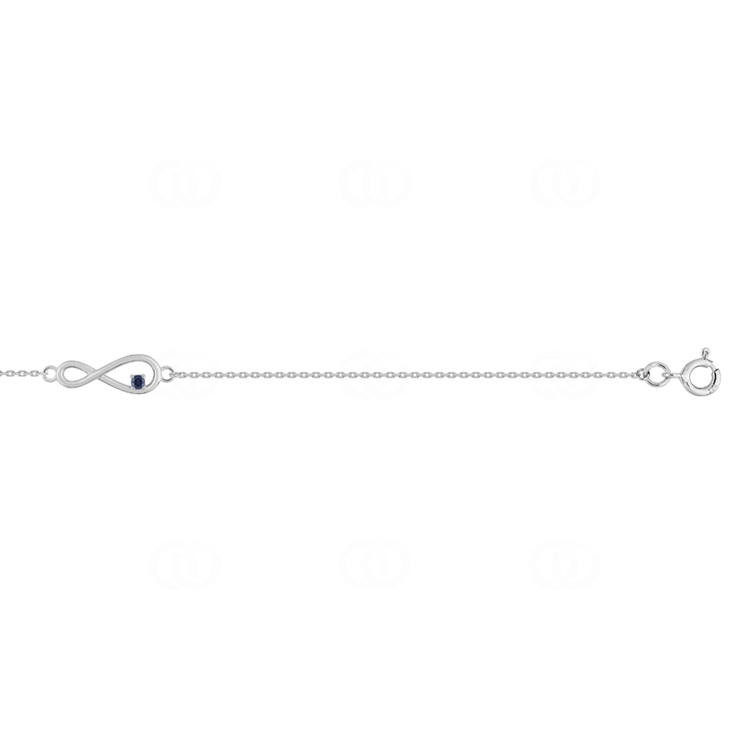 Armband 750/18 K Weissgold Infinity mit Saphir
