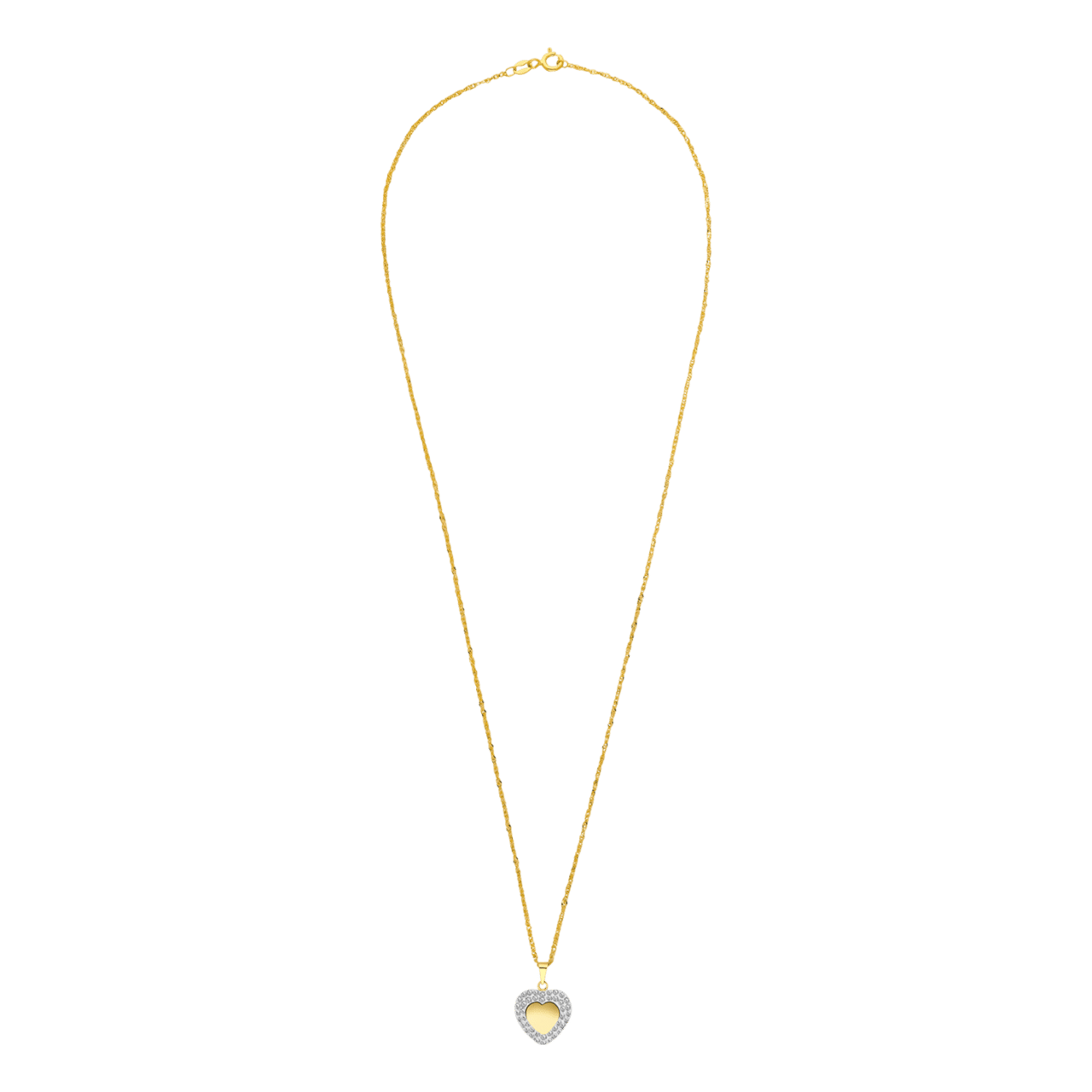 14 karaat geelgouden ketting met hanger hart