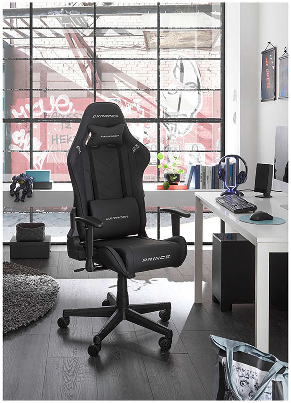 MCA furniture Gaming-Stuhl »DX Racer Prince Gamingchair« (Set) 1 Stk.Gaming,Racing,Design,Lordose,Kissen,Armlehne,drehbar,verstellbar