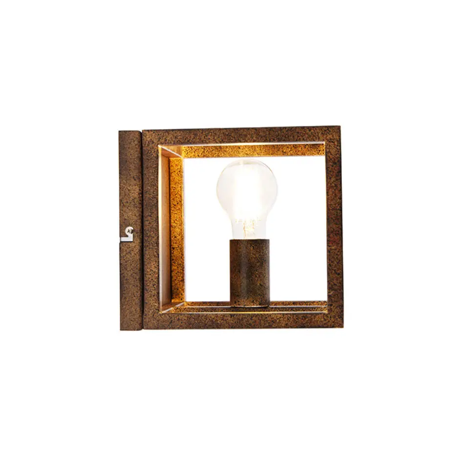 Qazqa wandlampen cage bruin e27