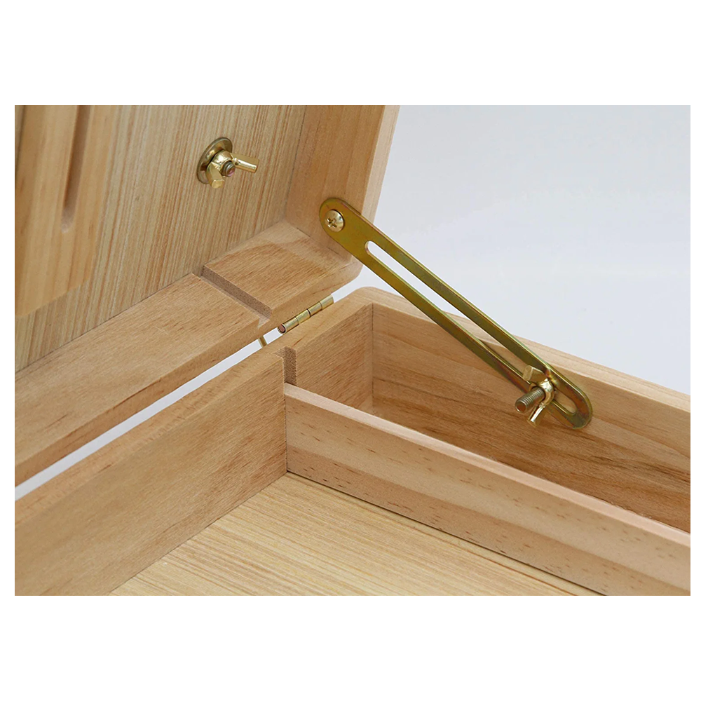 2in1 Holz Tisch Staffelei Atelier Utensilien Koffer für Künstler Zubehör - Braun