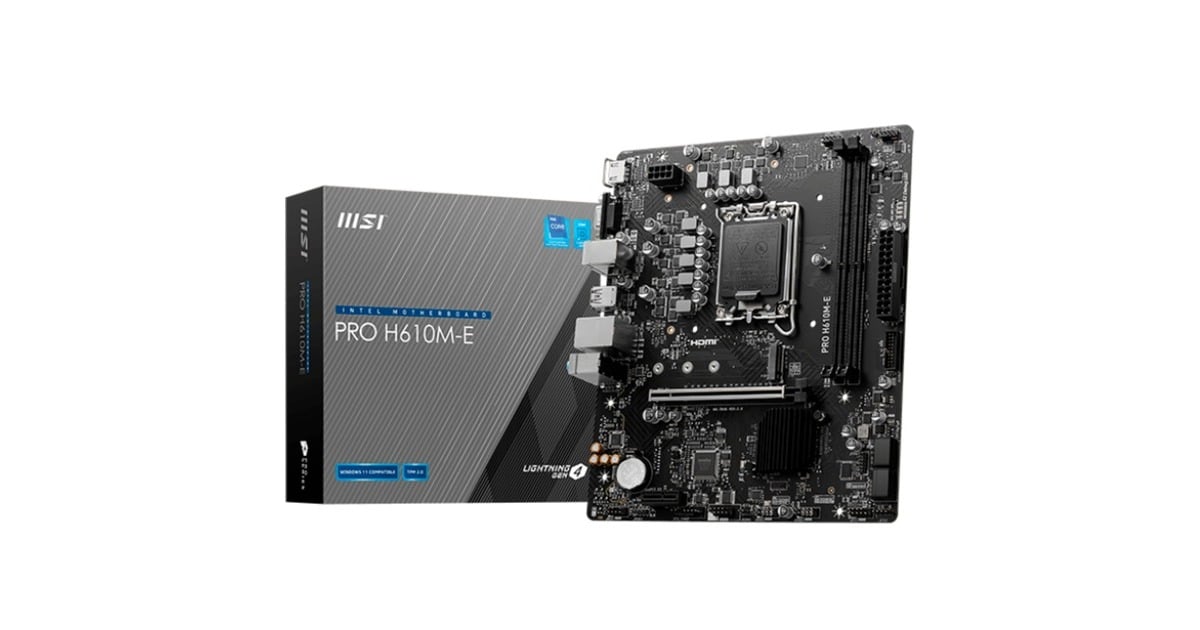MSIPRO H610M-E socket 1700 moederbord  (Gb-LAN, sound, µATX)