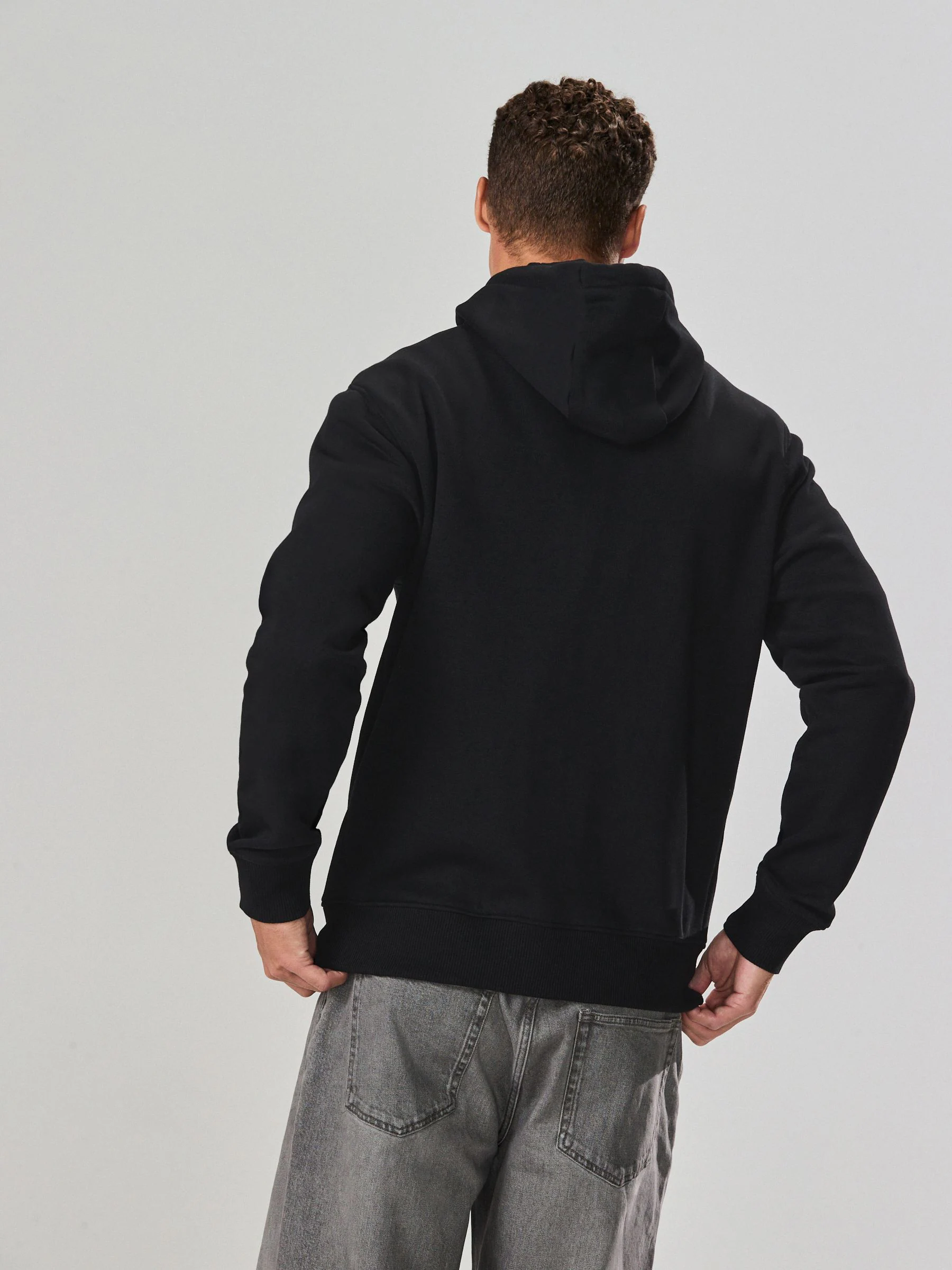 Zwart - Cotton Rich Heavyweight Jersey Full Zip Hoodie