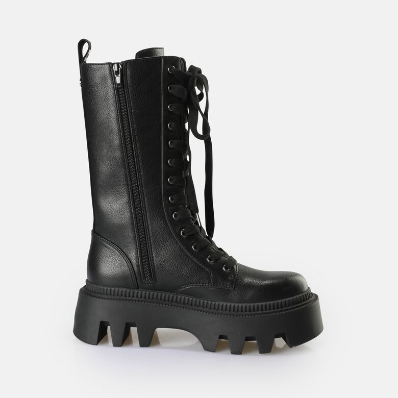 Flora Laceup HI Bottes vegan, noir