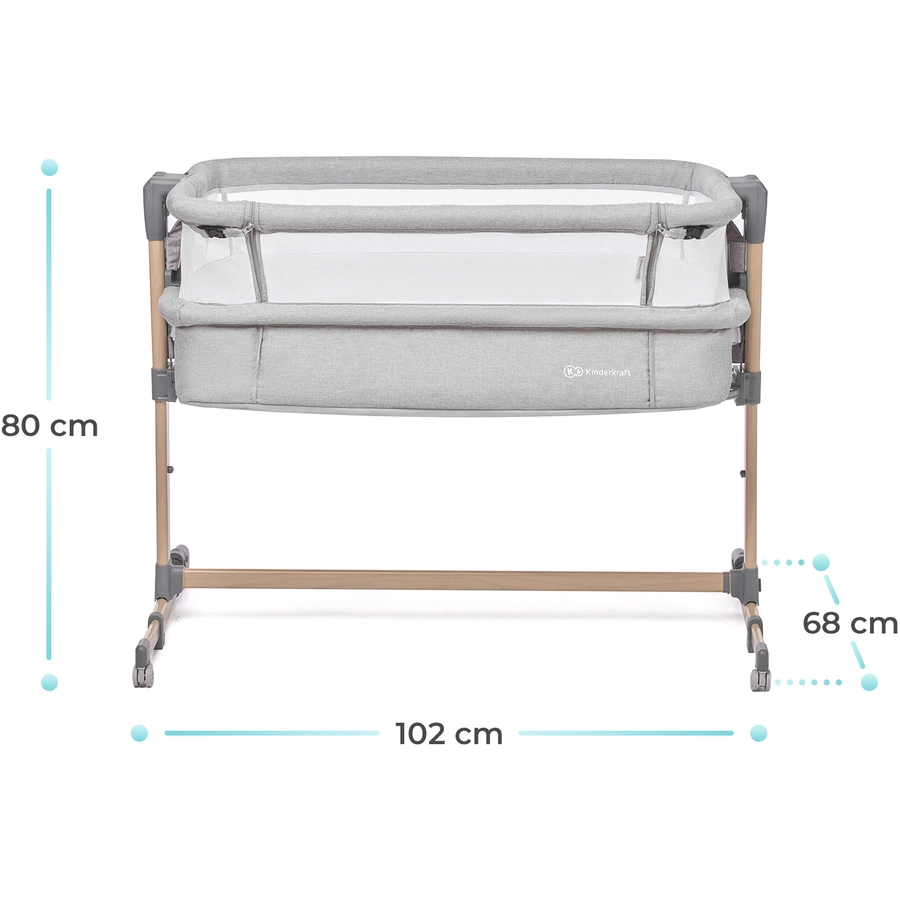 Kinderkraft Beistellbett NESTE AIR gray wood