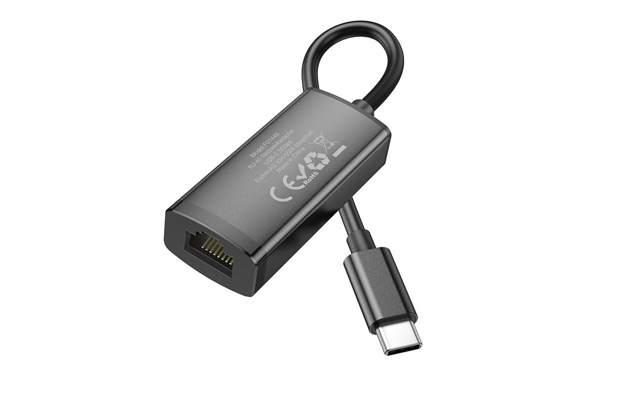 Netzwerk-Adapter USB-C – RJ45 Gigabit-LANKompakter Adapter für Mobilgeräte ohne RJ45-Anschluss
