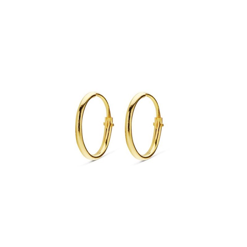Boucles d'Oreilles Créoles Or 18 Carats 750/000 Jaune - 1cm