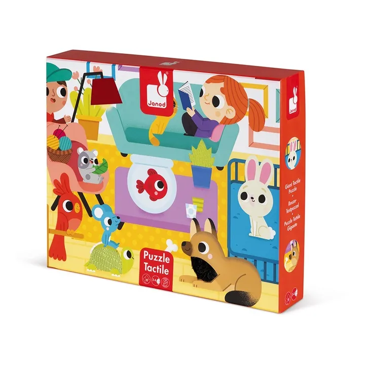 Janod Puzzle tactile Les Animaux Domestiques - 20 pièces