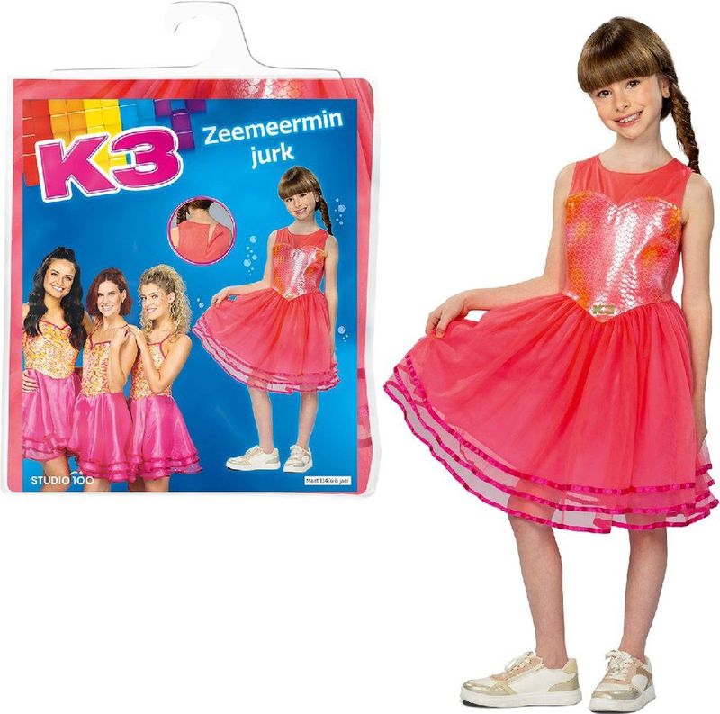 K3 - Verkleedjurk - Zeemeermin - Roze - 100% Polyester