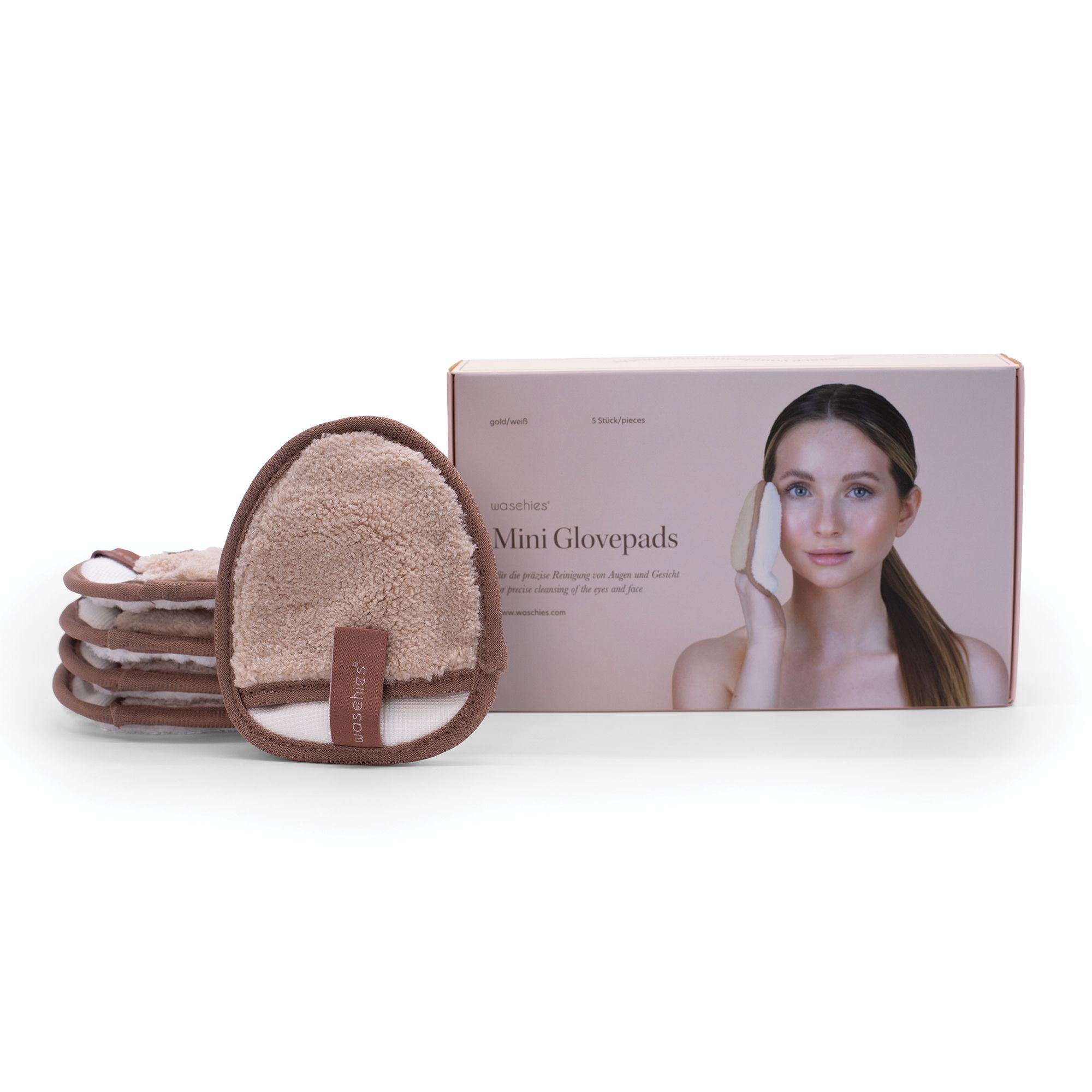 waschies Mini Glove Pads - Hypoallergene Abschminkpads mit Fingertasche