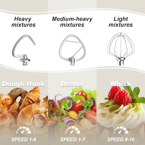 Robot Patissier CHeflee,1500 W Robot Patissier,avec Bol en Acier Inoxydable de 4,5 et 5,5 L,10 P Vitesse,avec Crochet Mélangeur,Crochet Pétrisseur,Fouet et Protection Anti Eclaboussures (Noir） : Cuisine et Maison