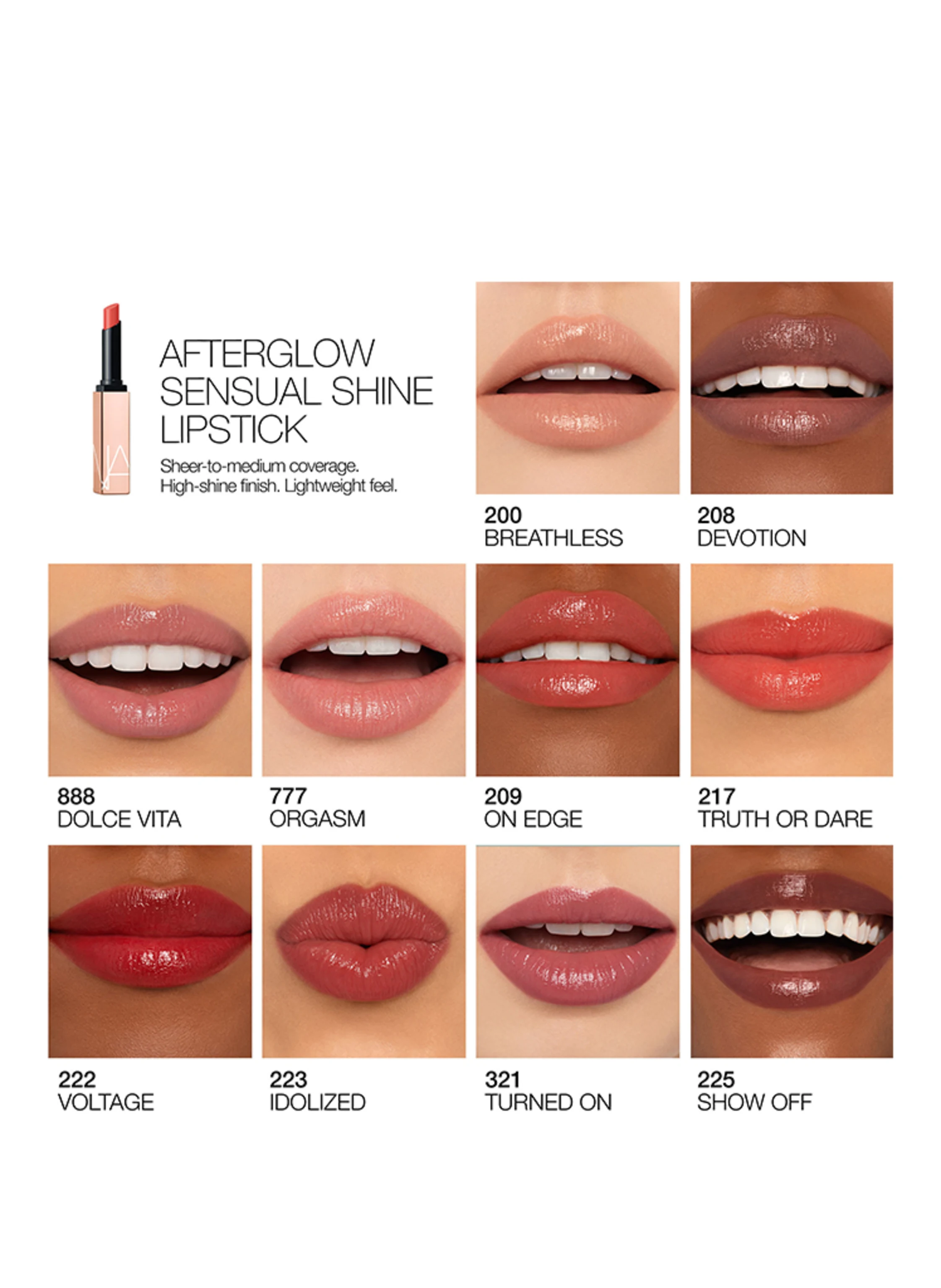 NARS AFTERGLOW SENSUAL SHINE LIPSTICK