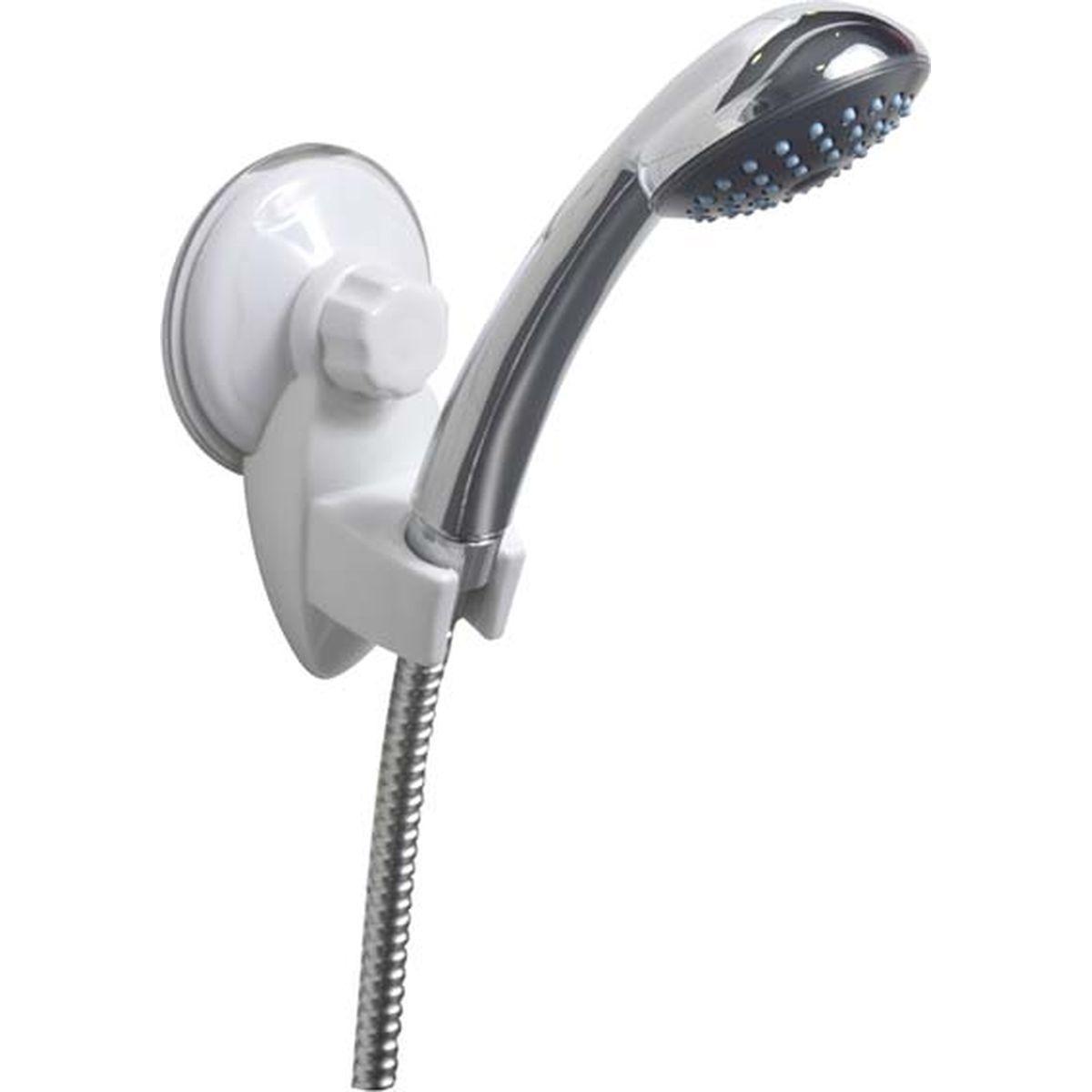 SUPPORT DOUCHETTE SUR VENTOUSE ABS PVC  BLANC