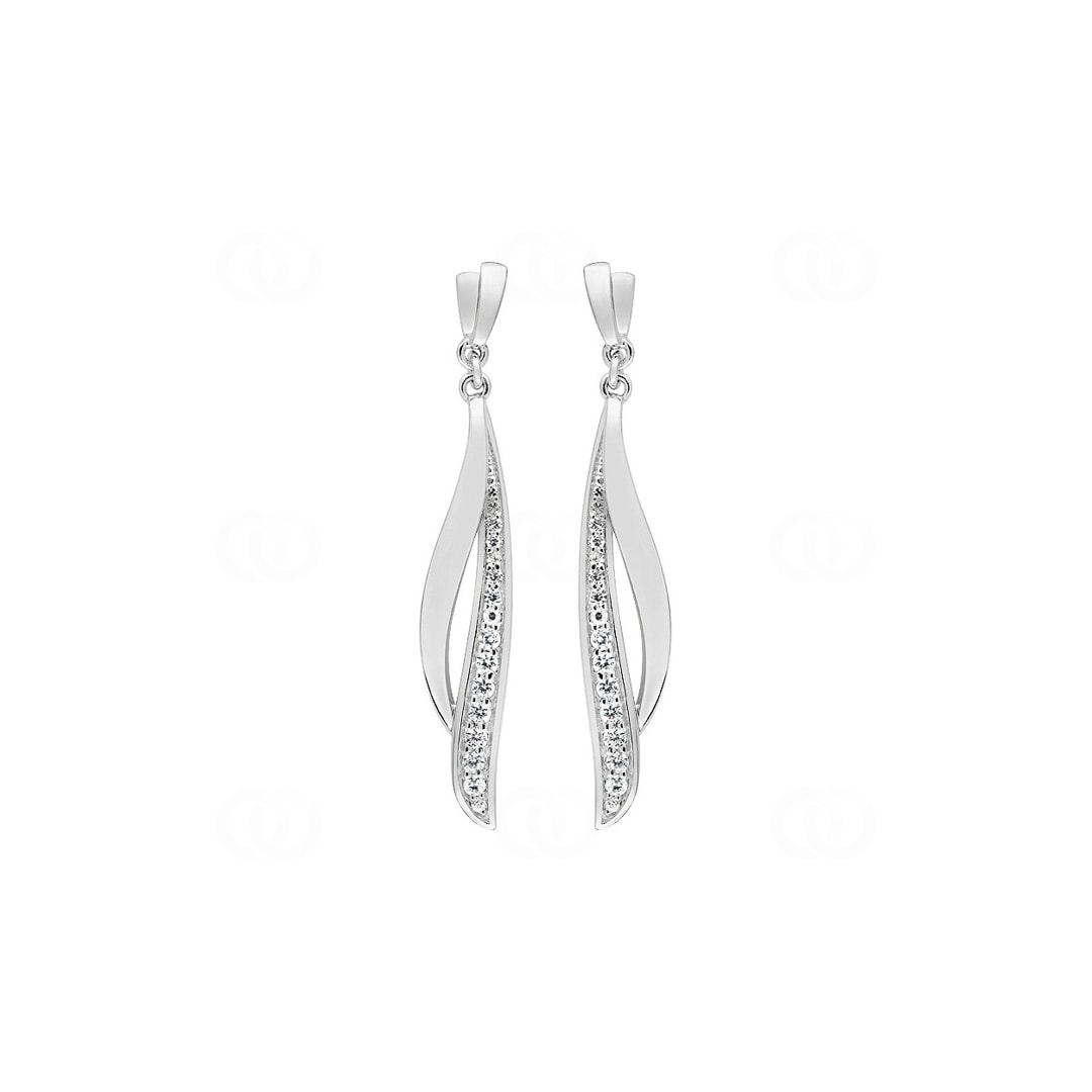 Ohrhänger 925 Silber rhodiniert mit Zirkonia