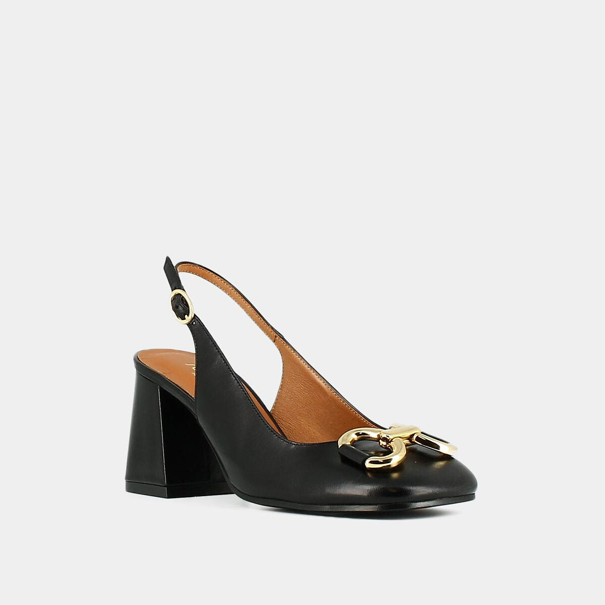 JONAK<br>Sapatos de salto slingback em couro Double