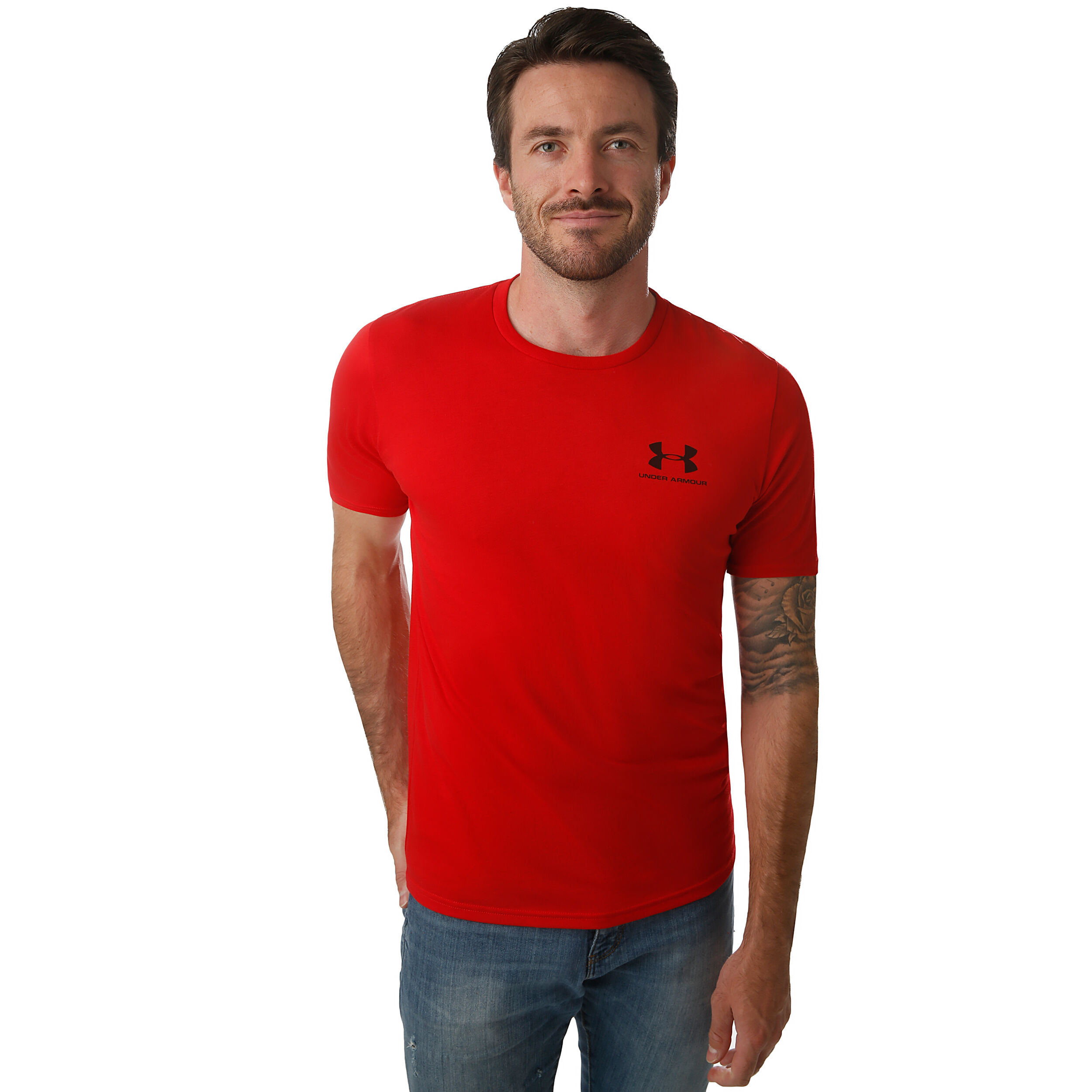 Under Armour Sportstyle Left Chest T-shirt Hommes - Rouge , Noir