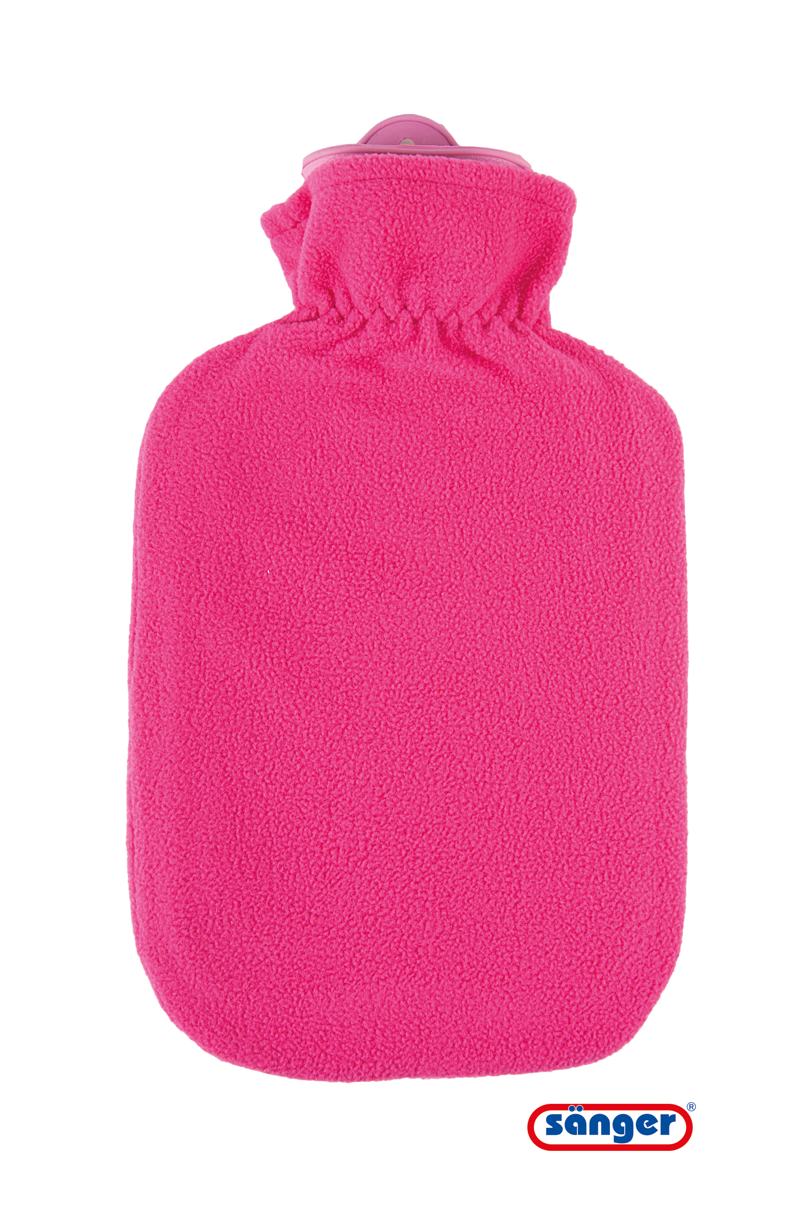 SAENGER Wärmflasche aus Naturkautschuk mit Flauschbezug 2l candypink 1 Stk