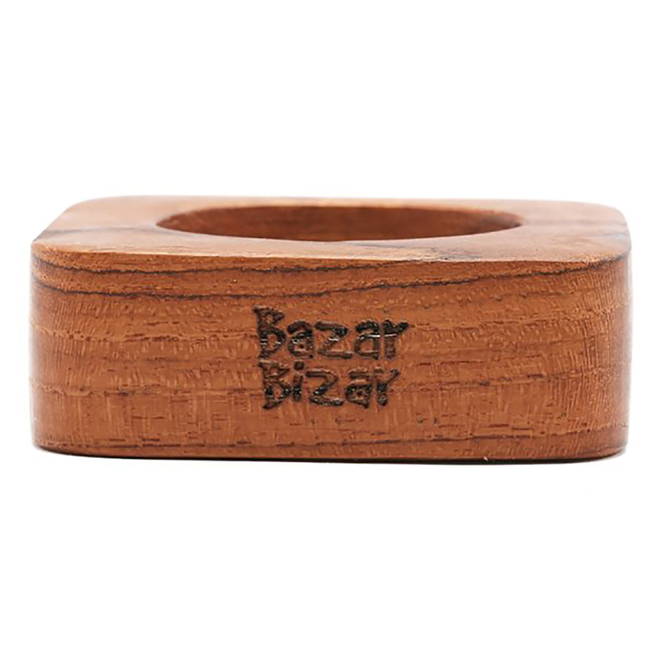 Bazar Bizar 4 Ronds de serviette en teck naturels