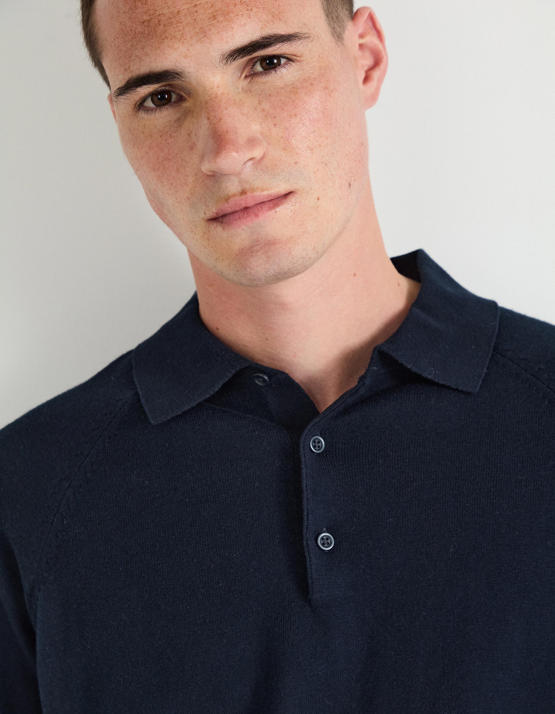 Polo com Caxemira, Homem, Azul