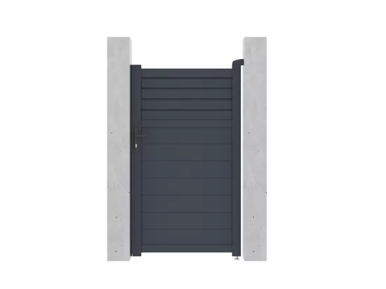 Portillon battant aluminium persienné L103 x H181 cm anthracite - VIAZO