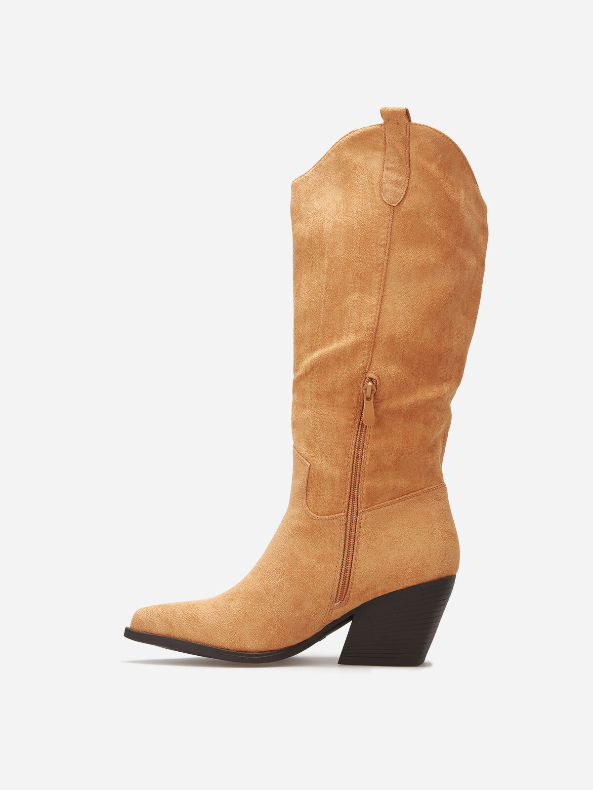 Bottes santiags en suédine- Marron clair