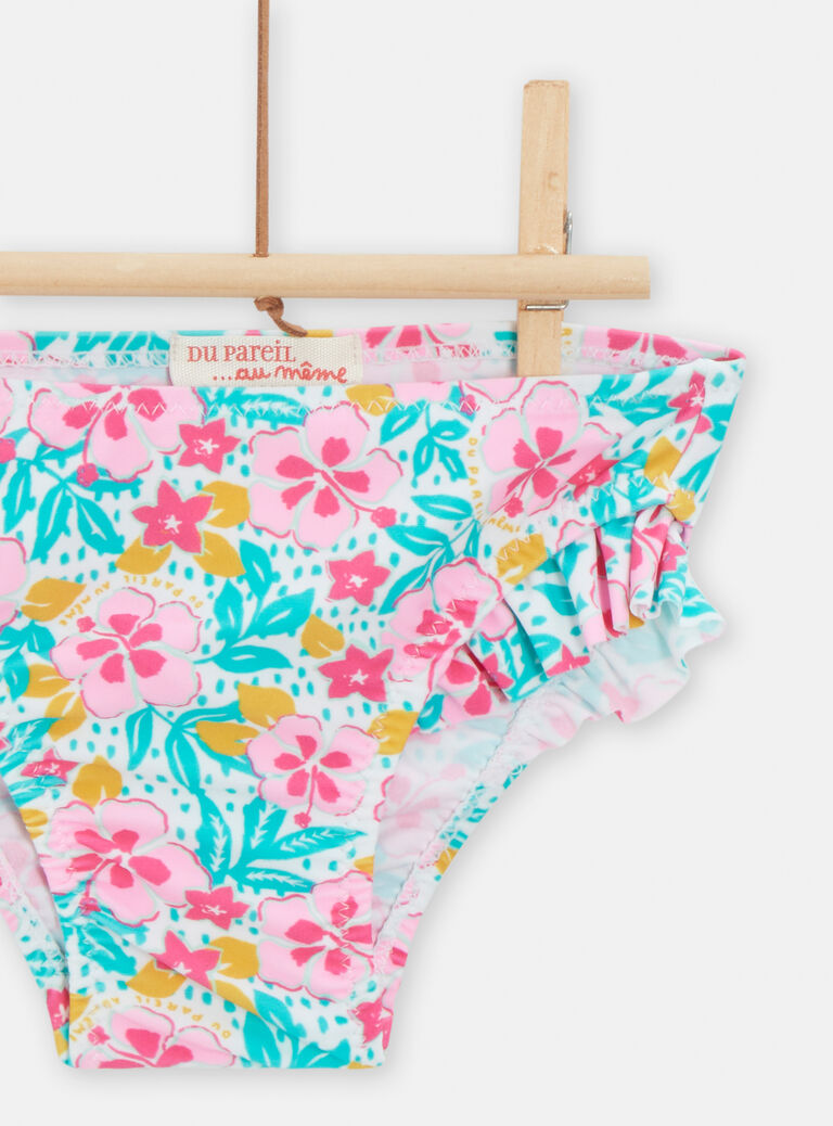 Culotte de bain fleurie à volants pour bébé fille