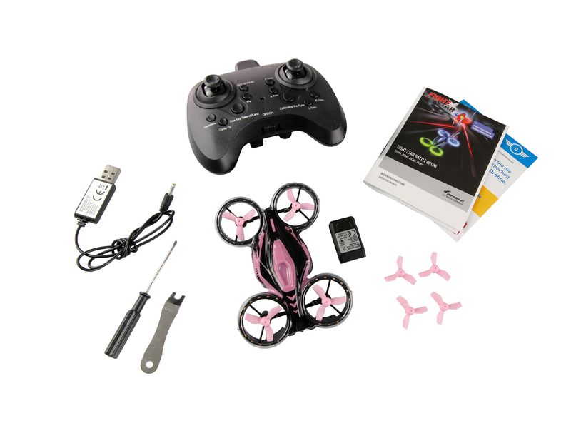 Amewi FightStar Battle Drone Set Grün & Pink, RTF Zwei 2-in-1-Drohnen mit IR-Kampffunktion