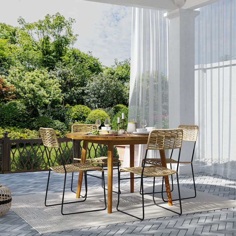 Ensemble table verone en bois d'acacia fsc et 4 chaises de jardin