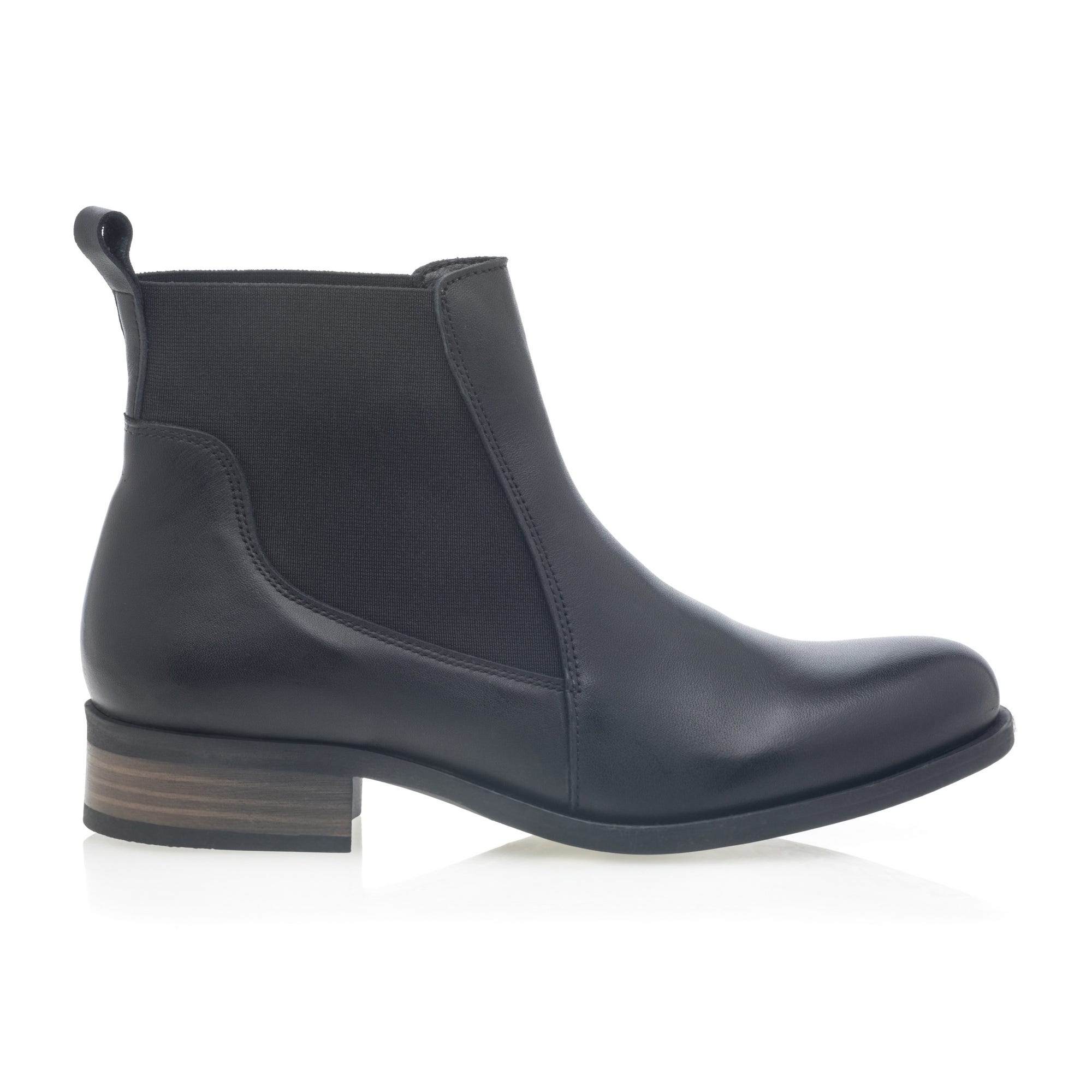 Boots chelsea Femme en cuir noir