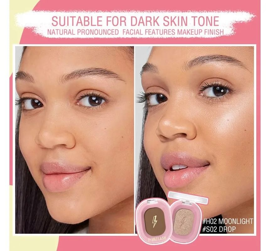 PINKFLASH - Shimmer Highlighter & Matte Contourpoeder - 4 kleuren