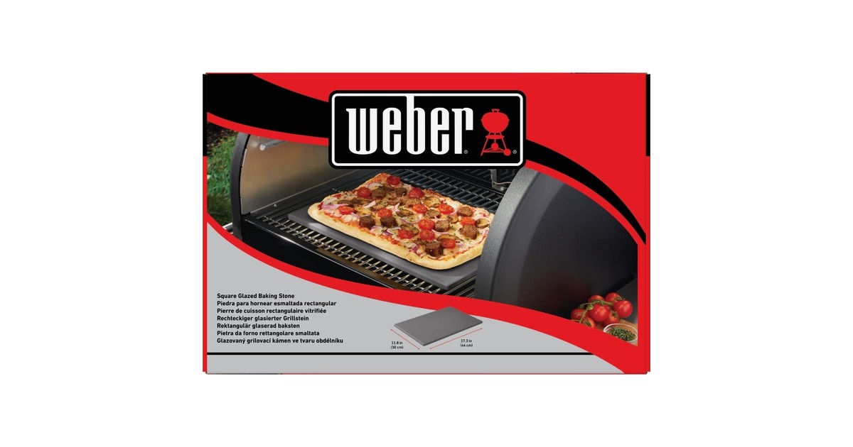 WeberVierkante geglazuurde grillsteen 44 cm x 30 cm pizzasteen  (Grijs)