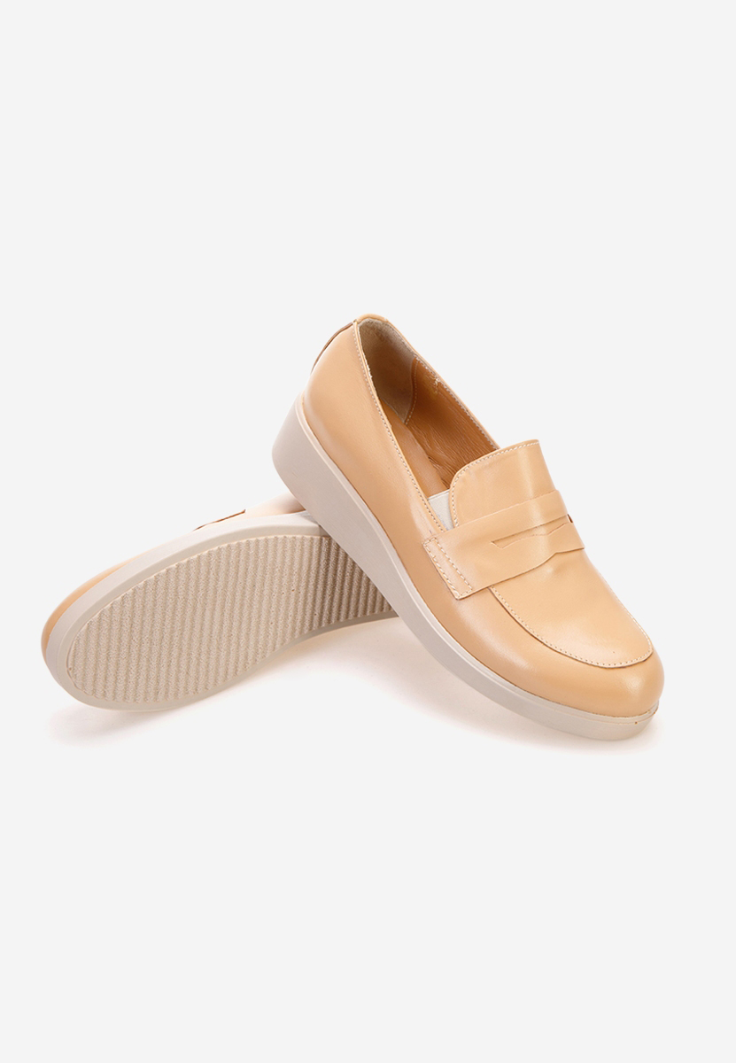 Mocassins femme à plateforme beige Gessi