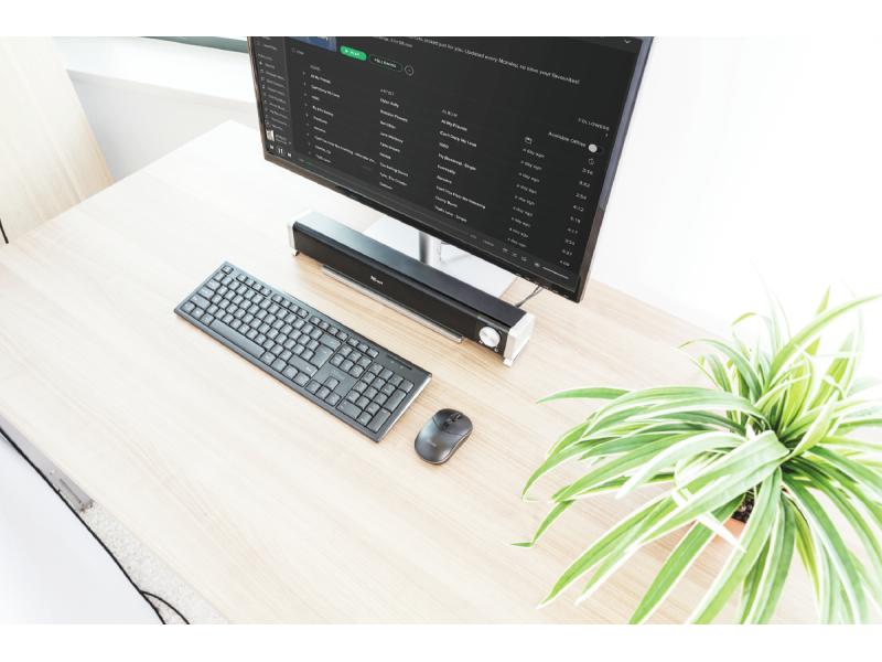 Trust Soundleiste Asto PC/TV Eleganter horizontaler Lautsprecher, für perfekte Integration unter jedem PC-Monitor oder TV-Bildschirm design