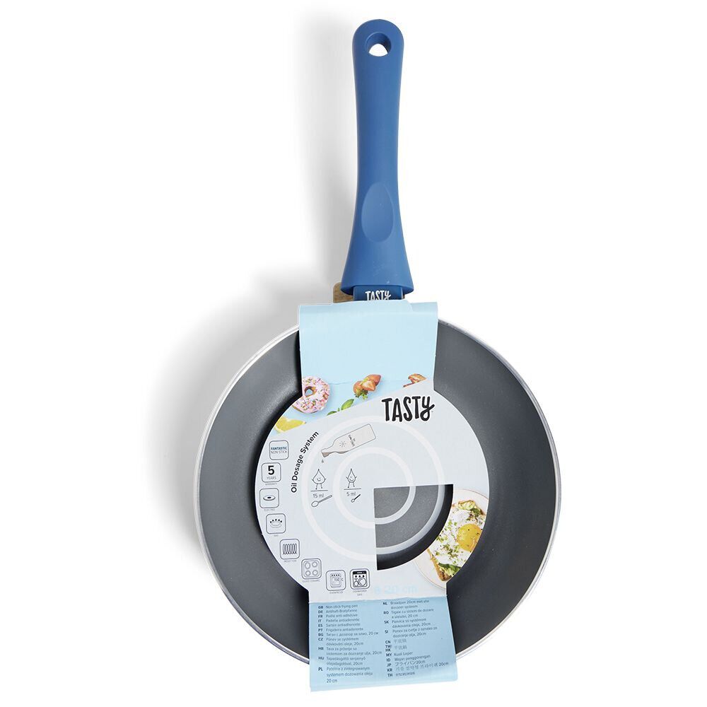 Poêle tous feux Ø24cm aluminium gris et bleu