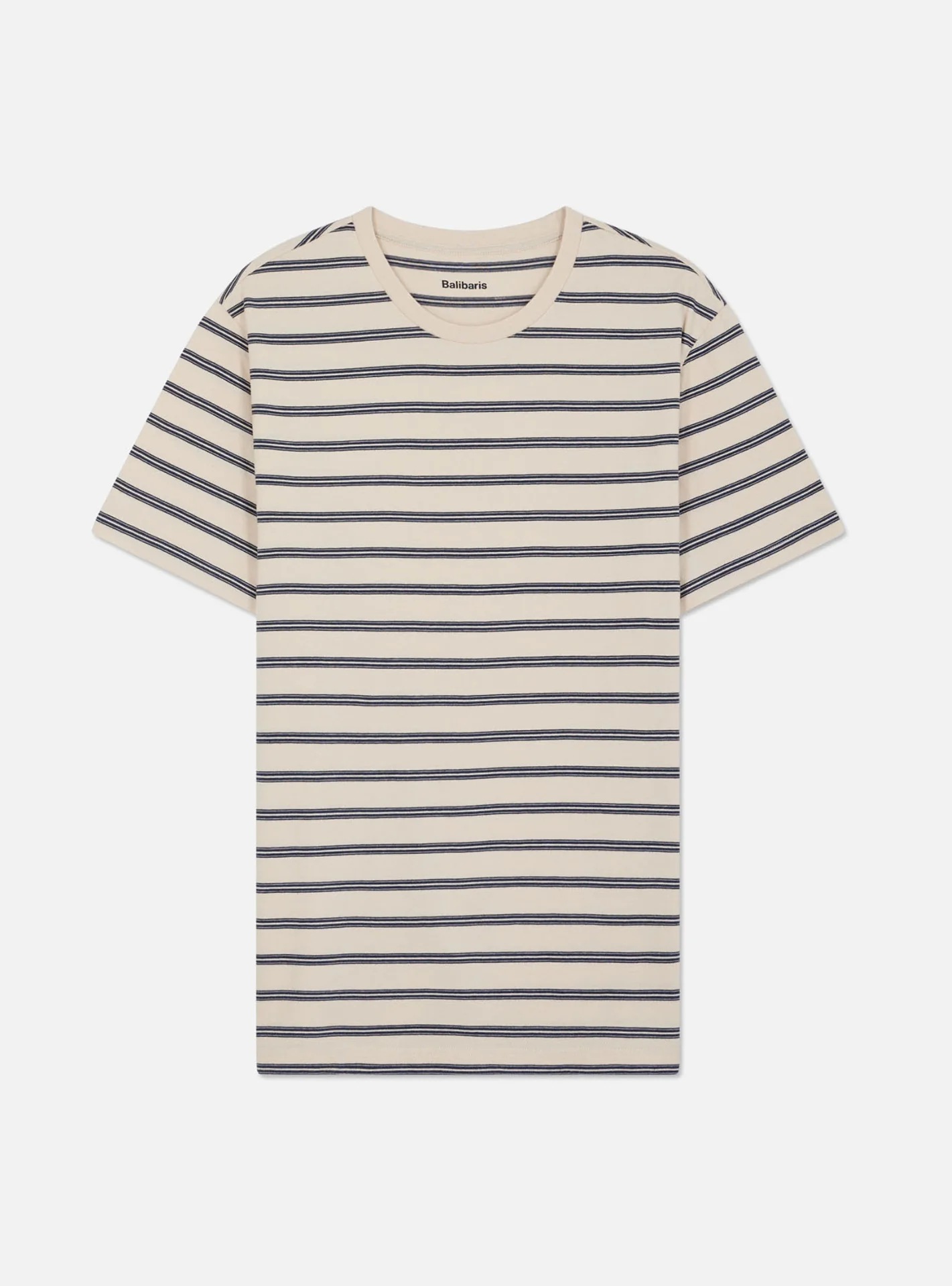 T-Shirt Fred Rayé Ecru Bleu