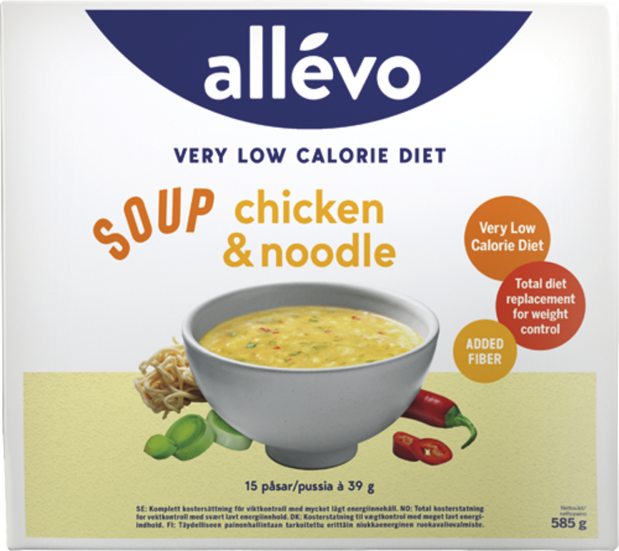Allevo VLCD suppe chicken & noodle 15 x 39 g