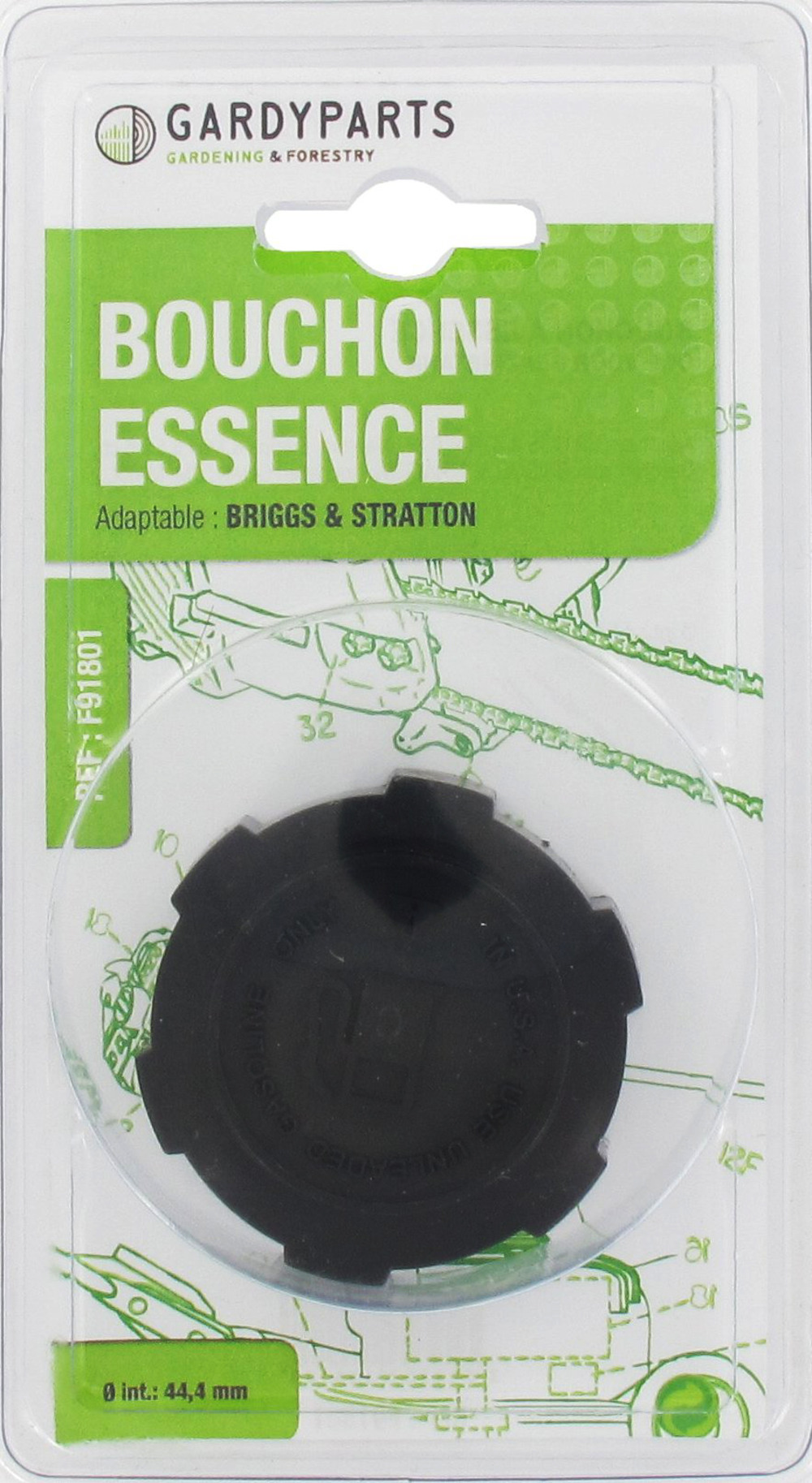 Bouchon de réservoir adaptable briggs & stratton, ø int.: 44,4