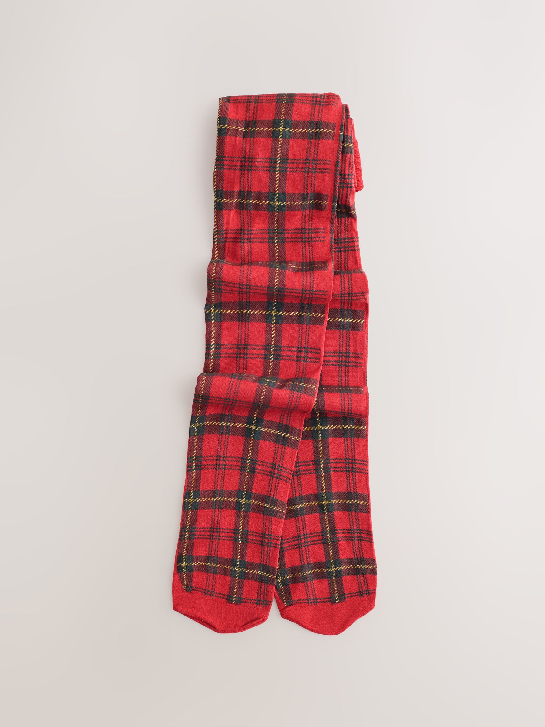 Rood met Schotse ruit - 40 Denier Tights