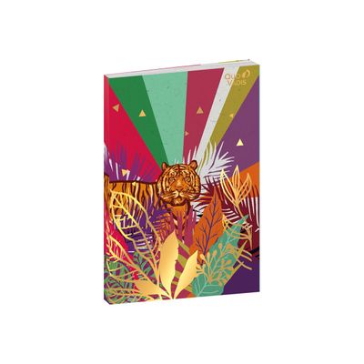 Quo Vadis Jungle Spirit - Carnet de notes à élastique - 15 x 21 cm - ligné - 192 pages - arc-en-ciel