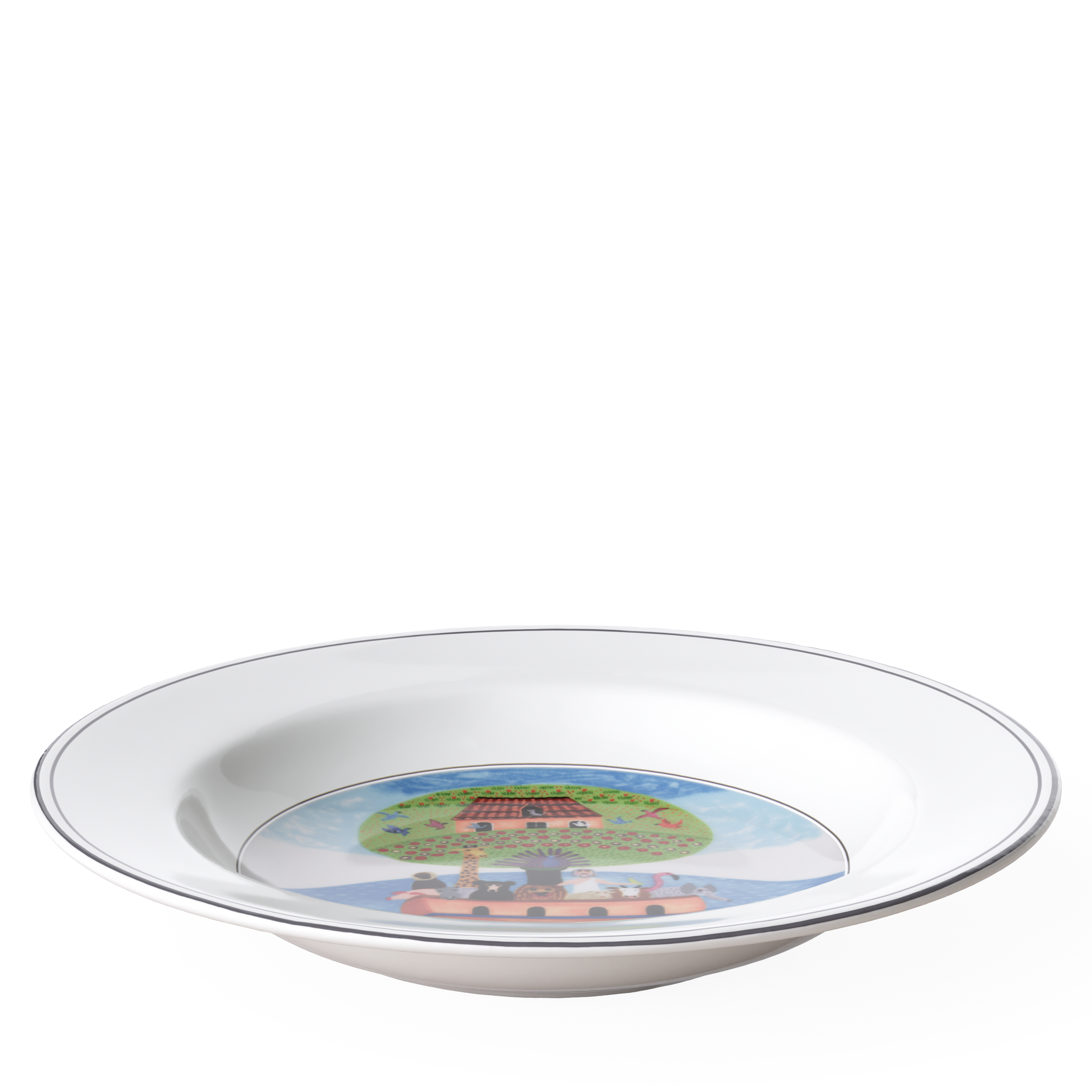 Design Naif Soup bowl Multi-colored, 8.8'', Premium Porcelain
