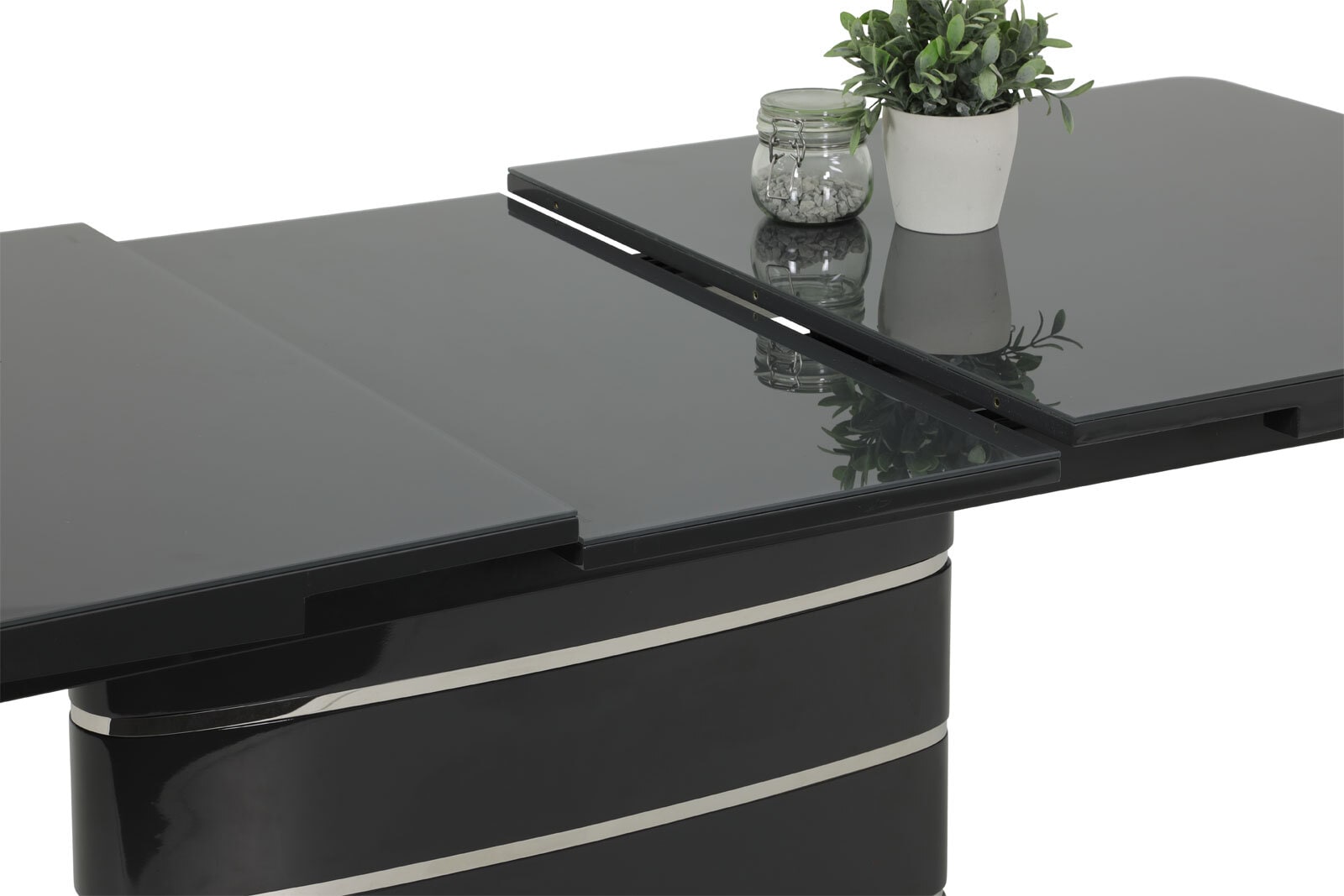 Tisch Sandra Grauglasplatte/Gestell grau 160(200)x76x90 cm