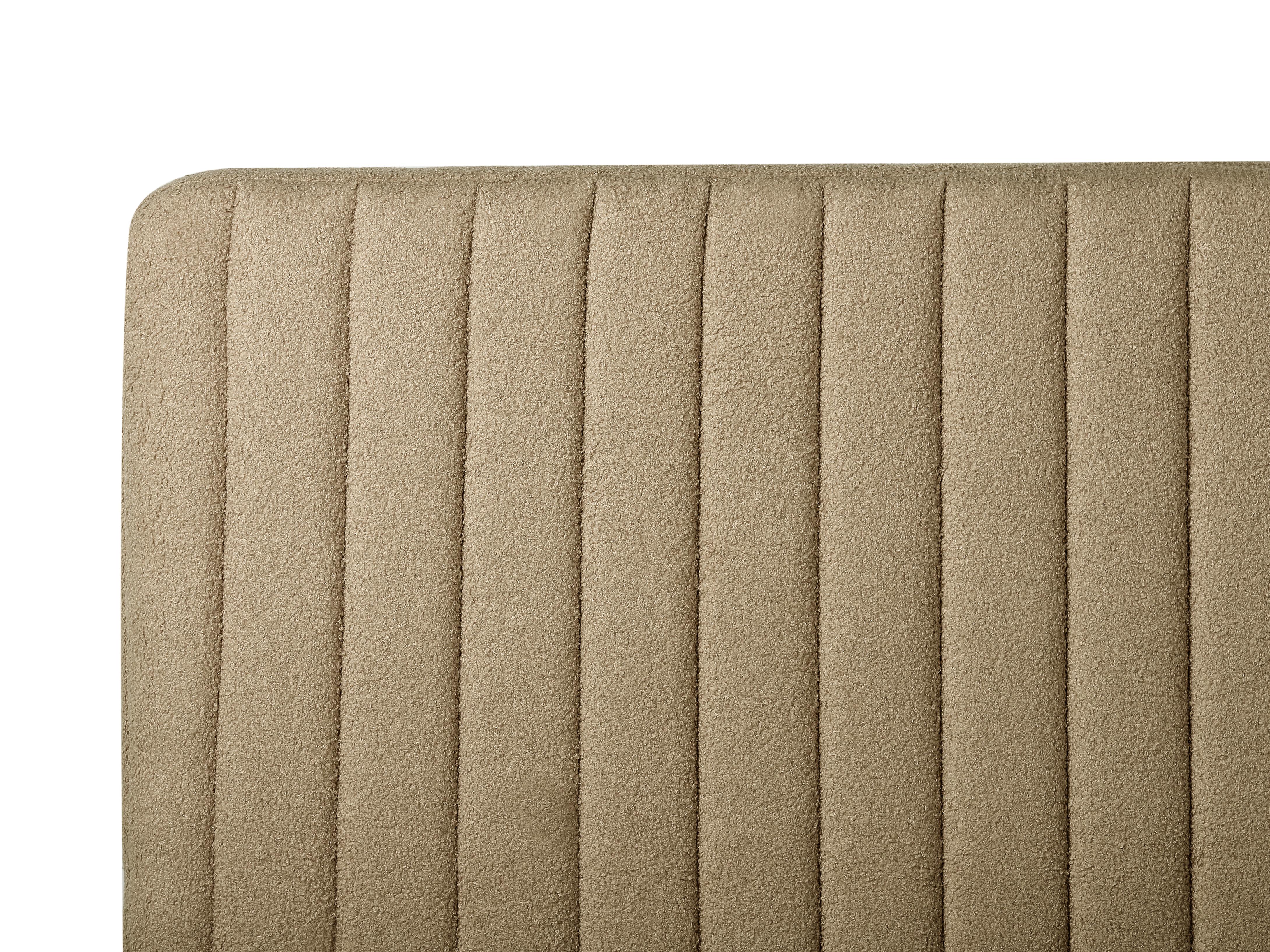 Bed Bouclé LUNAN 180 x 200 cm Taupe
