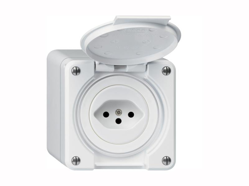 Hager NAP-Steckdosen robusto 1xT13 mit Klappdeckel robusto WH36580300Q
