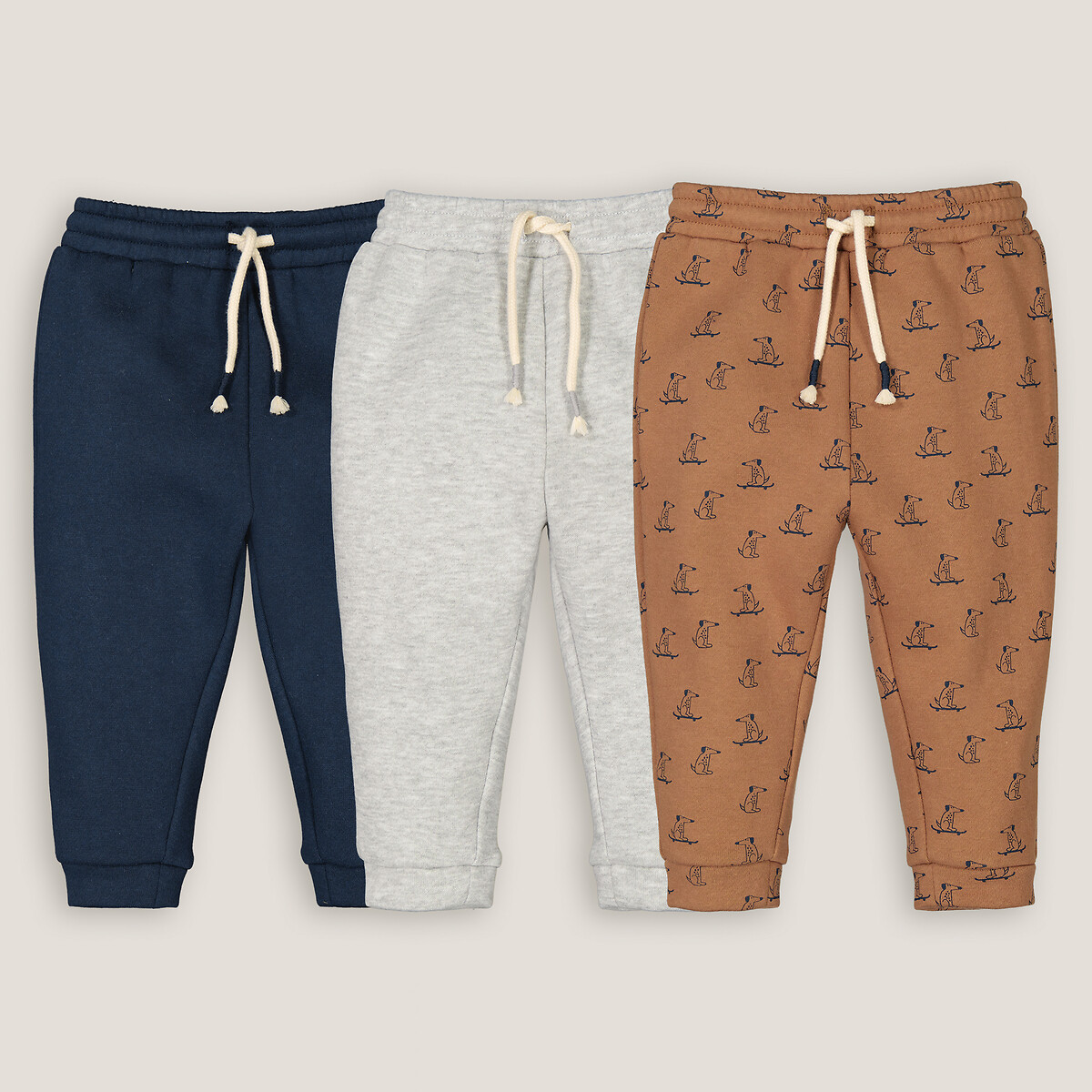 COLEÇÃO LA REDOUTE<br>Conjunto de 3 calças de moletom